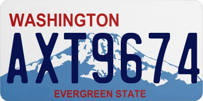 WA license plate AXT9674