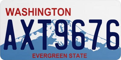WA license plate AXT9676