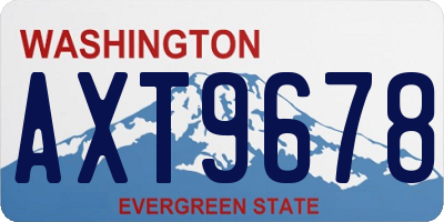 WA license plate AXT9678