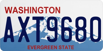 WA license plate AXT9680