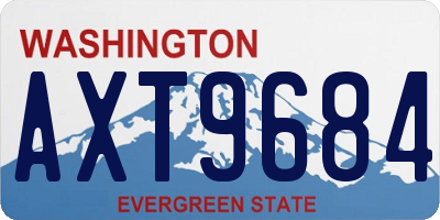 WA license plate AXT9684