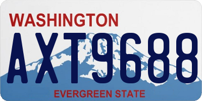WA license plate AXT9688