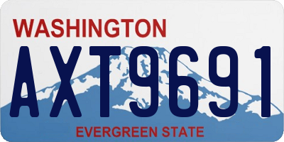 WA license plate AXT9691