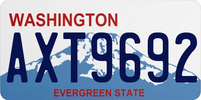 WA license plate AXT9692