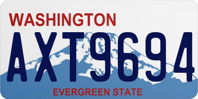 WA license plate AXT9694
