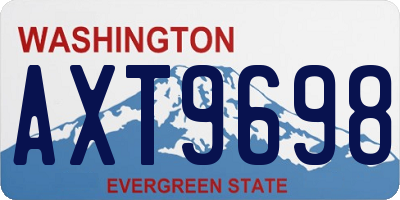 WA license plate AXT9698