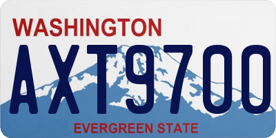 WA license plate AXT9700