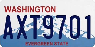 WA license plate AXT9701