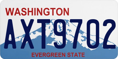WA license plate AXT9702