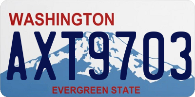 WA license plate AXT9703
