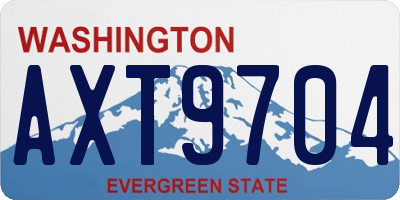 WA license plate AXT9704