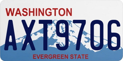 WA license plate AXT9706