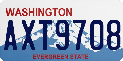 WA license plate AXT9708