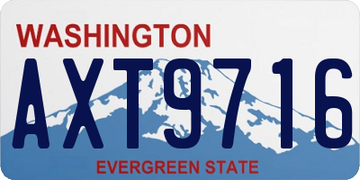 WA license plate AXT9716