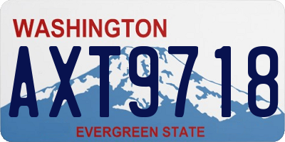 WA license plate AXT9718