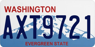 WA license plate AXT9721