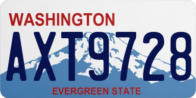 WA license plate AXT9728