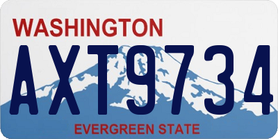 WA license plate AXT9734
