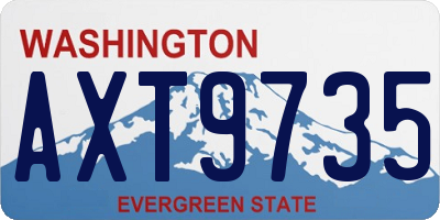 WA license plate AXT9735