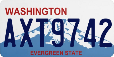 WA license plate AXT9742