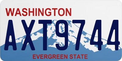 WA license plate AXT9744