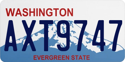 WA license plate AXT9747