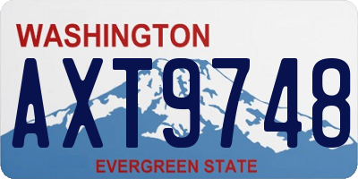 WA license plate AXT9748