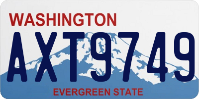 WA license plate AXT9749