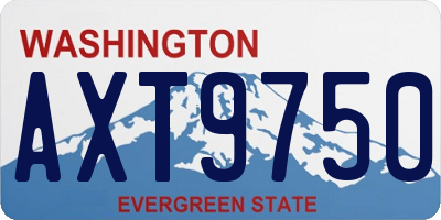 WA license plate AXT9750