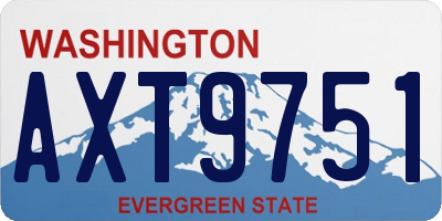 WA license plate AXT9751