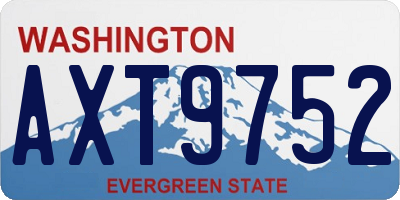 WA license plate AXT9752