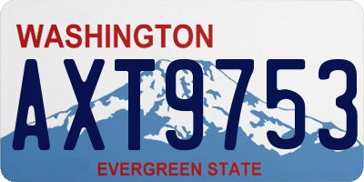 WA license plate AXT9753