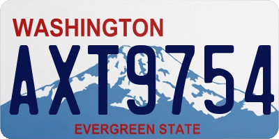 WA license plate AXT9754