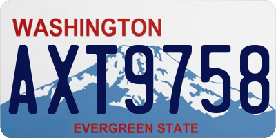 WA license plate AXT9758