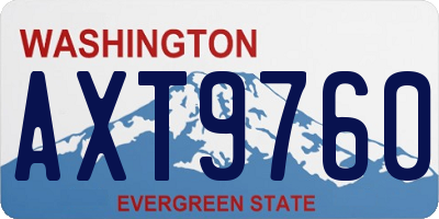 WA license plate AXT9760