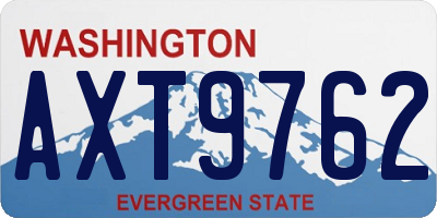 WA license plate AXT9762