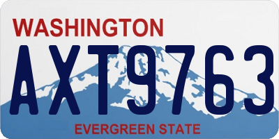 WA license plate AXT9763