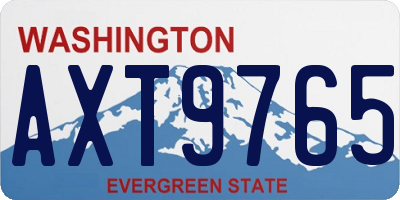 WA license plate AXT9765