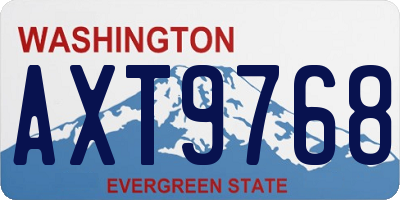 WA license plate AXT9768