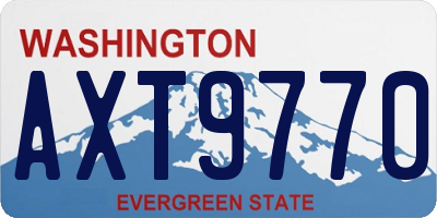 WA license plate AXT9770