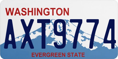 WA license plate AXT9774