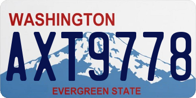 WA license plate AXT9778