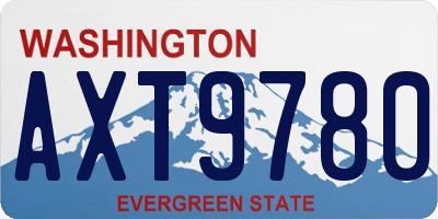 WA license plate AXT9780