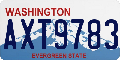 WA license plate AXT9783