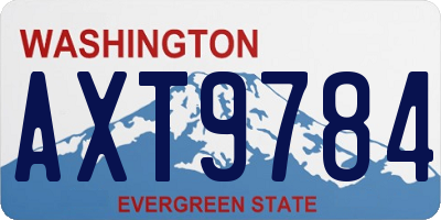WA license plate AXT9784