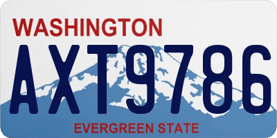 WA license plate AXT9786