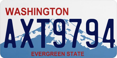 WA license plate AXT9794