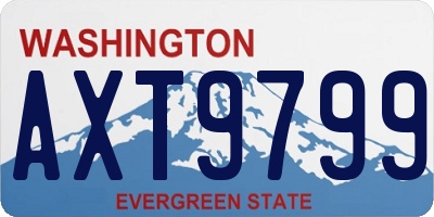 WA license plate AXT9799