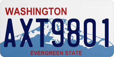 WA license plate AXT9801