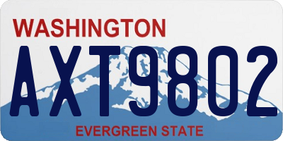 WA license plate AXT9802